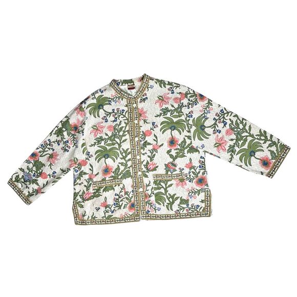 Tudor‎ Court by Haband Women's 100% Cotton Floral Jacket, Size XL - Picture 11 of 16